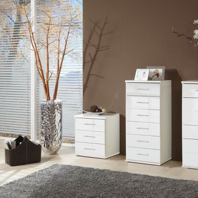 Meuble de rangement contemporain blanc Shella